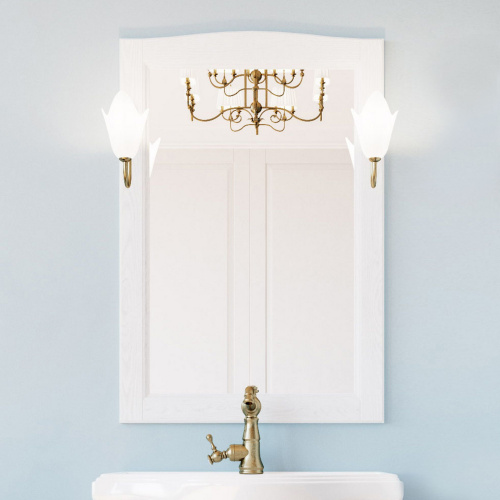 Мебель для ванной ValenHouse Эллина 65 белая, фурнитура бронза фото 4