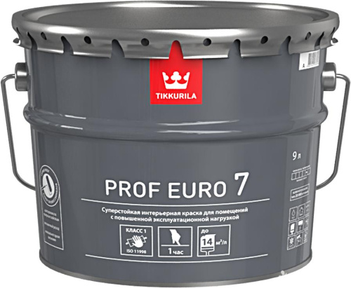 Краска Tikkurila Prof Euro 7 акриловая, для стен и потолков