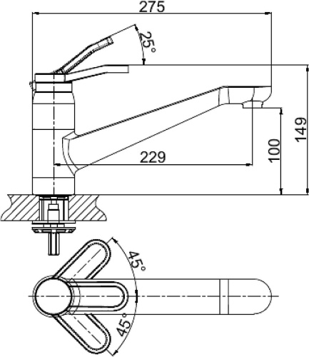 Смеситель D&K Rialto DA1062341 для кухонной мойки фото 2
