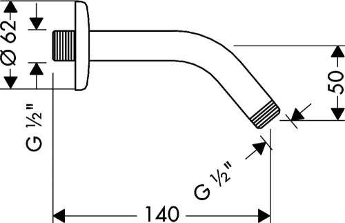 Кронштейн для верхнего душа Hansgrohe 27411000 фото 2