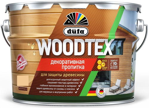 Пропитка декоративная для защиты древесины алкидная Dufa Woodtex бесцветная 0,9 л.