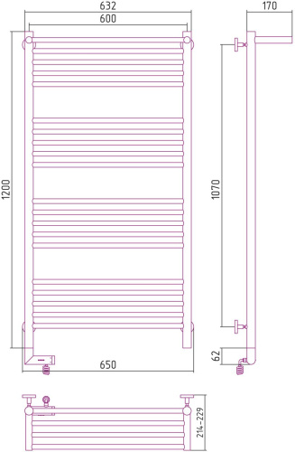 40 800 руб. Полотенцесушитель электрический Сунержа Богема 2.0 120x60, с полкой, прямая фото 3 Полотенцесушитель электрический Сунержа Богема 2.0 120x60, с полкой, прямая фото 3