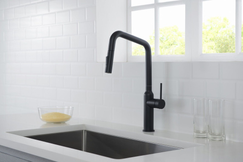 Смеситель Timo Saona 2386/03FL для кухонной мойки, черный фото 2