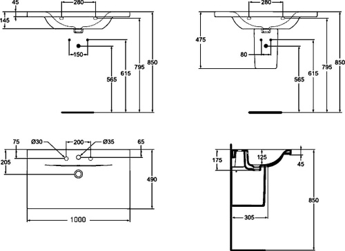 Раковина Ideal Standard Connect new E812601 100 см фото 5