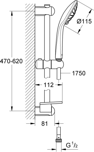 Душевой гарнитур Grohe Euphoria 110 Massage 27231001 фото 2