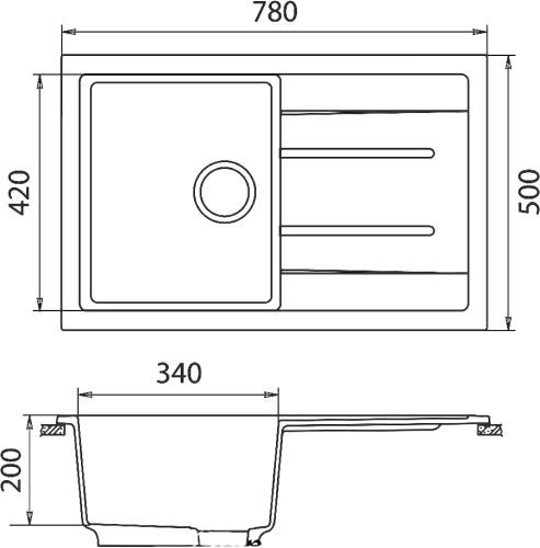 8 860 руб. Мойка кухонная GranFest Quadro GF-Q780L серый фото 3 Мойка кухонная GranFest Quadro GF-Q780L серый фото 3