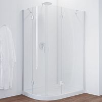 Душевой уголок Vegas Glass AFS-F 120*110 01 01 R профиль белый, стекло прозрачное