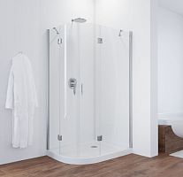 Душевой уголок Vegas Glass AFS-F 100*90 08 01 R профиль глянцевый хром, стекло прозрачное