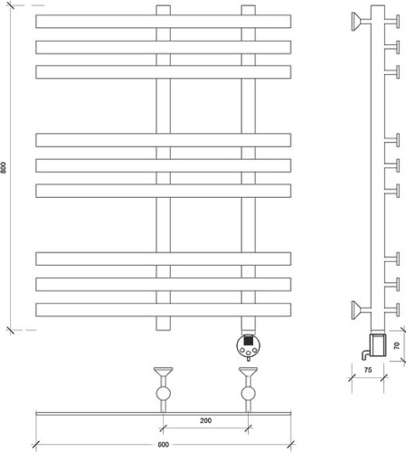 38 150 руб. Полотенцесушитель электрический Secado Понтида 3 80х50, хром, R фото 4 Полотенцесушитель электрический Secado Понтида 3 80х50, хром, R фото 4