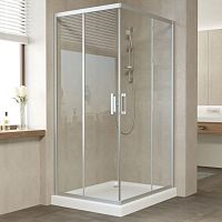 Душевой уголок Vegas Glass ZA-F 90*80 07 01 профиль матовый хром, стекло прозрачное