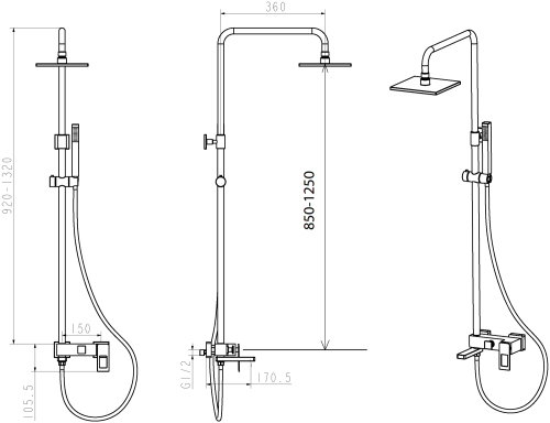 49 364 руб. Душевая стойка Boheme Q 148-WCR фото 2 Душевая стойка Boheme Q 148-WCR фото 2