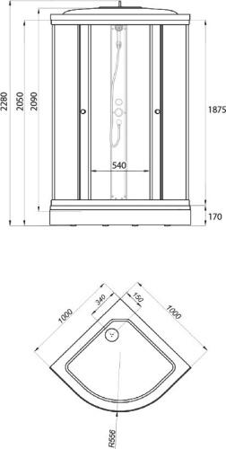 Душевая кабина Triton Риф 100х100 А фото 3