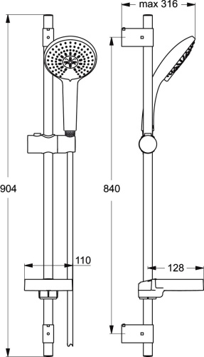 Душевой гарнитур Ideal Standard IdealRain B9427AA фото 4