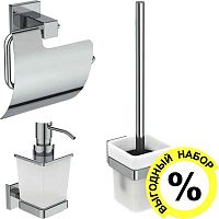 Набор Ideal Standard IOM I1002PR Держатель туалетной бумаги + Ершик + Дозатор, хром