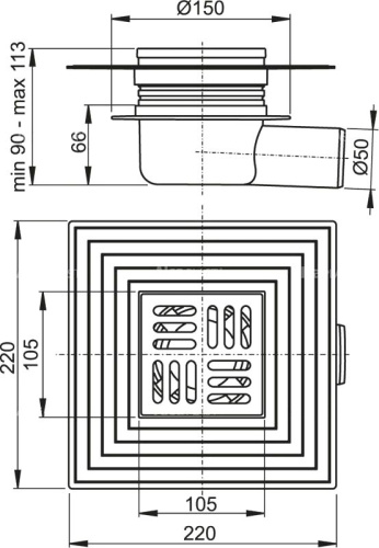 Душевой трап AlcaPlast APV26C фото 2