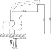 Смеситель Zorg Sanitary ZR 313 YF-33 SATIN для кухонной мойки