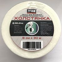 TYTAN PROFESSIONAL холстянка, лента для заделки стыков гипсокартона, ширина 6 см (30м)