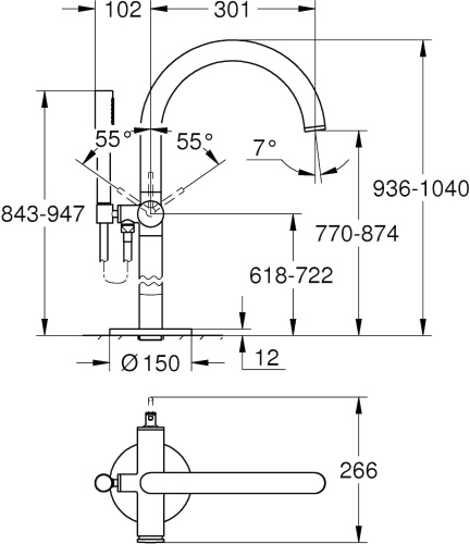 Смеситель Grohe Atrio New 32653003 напольный