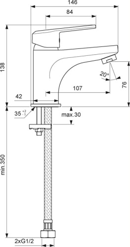 Смеситель Vidima Balance BA264AA для раковины фото 2