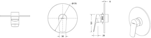 Смеситель Bravat Rhein PB8429564CP-ENG для душа фото 2