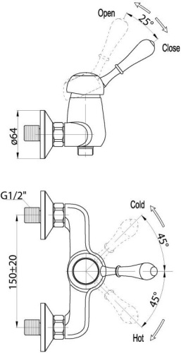 Смеситель BelBagno Unique ESDM-CRM для душа фото 2