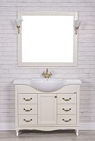 Тумба с раковиной ValenHouse Эллина 105 слоновая кость, 6 ящиков, 1 дверца, ручки бронза