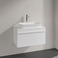 Тумба с раковиной Villeroy & Boch Venticello 75 glossy white, с белой ручкой