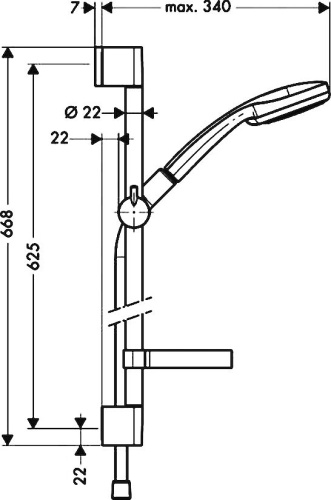 Душевой гарнитур Hansgrohe Croma 100 Vario 27772000 Unica'C фото 9
