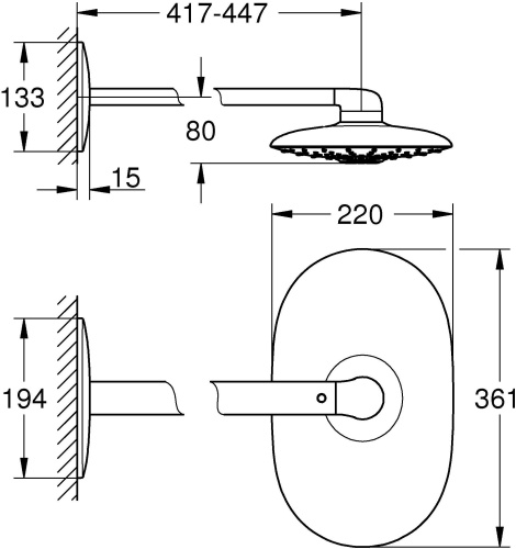 Верхний душ Grohe Rainshower SmartControl Duo 26254000 фото 3