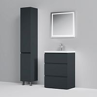 Тумба с раковиной AM.PM Gem S 60 графит матовый, напольная, с 3 ящиками