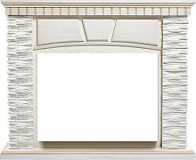 Портал Firelight Porto 25 камень белый, шпон беленый дуб