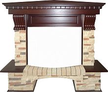 Портал Royal Flame Pierre Luxe сланец/темный дуб, угловой под очаг Dioramic 25 LED FX