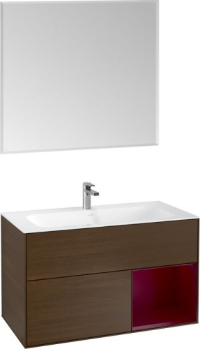 Мебель для ванной Villeroy & Boch Finion G040HBGN 100 с подсветкой и освещением стены фото 3