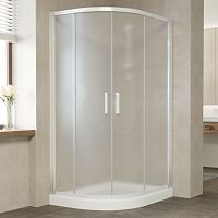 Душевой уголок Vegas Glass ZS-F 110*80 01 10 профиль белый, стекло сатин