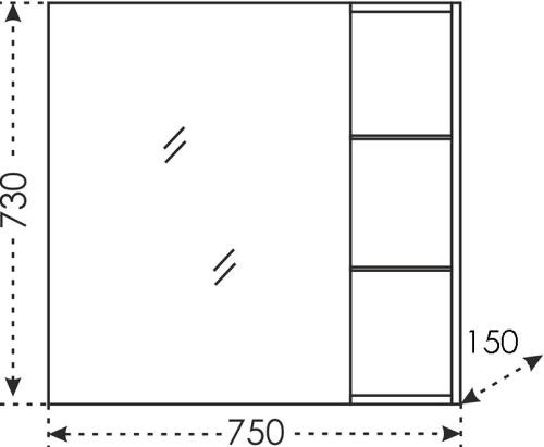 Зеркало-шкаф СанТа Дублин 75 универсальный фото 4