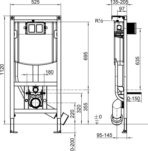 Комплект Унитаз подвесной Villeroy & Boch Omnia Architectura 5684HR01 alpin, безободковый + Система инсталляции для унитазов Villeroy & Boch 92242700 + Кнопка смыва фото 6