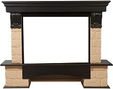 Портал Firelight Forte 30S камень бежевый, шпон темный дуб