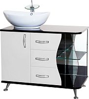 Тумба с раковиной Bellezza Рио 90 L черно-белая