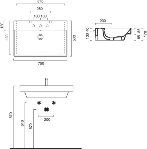 Раковина Catalano Zero New 75 фото 2