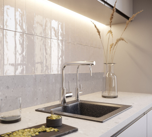 Мойка кухонная DIWO Киров GWS-42 черная фото 3