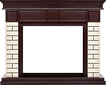 Портал Firelight Bricks 30 камень бежевый, шпон темный дуб