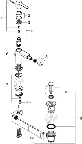 Смеситель Grohe Lineare New 33848001 для биде фото 3