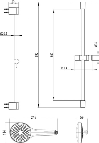 Душевой комплект Villeroy & Boch TVS1086000161 + TVW10410111061 + TVT10400100061 фото 7