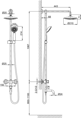 11 154 руб. Душевая стойка D&K Hessen Grimm DA1384701E09 фото 6 Душевая стойка D&K Hessen Grimm DA1384701E09 фото 6