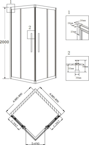 49 600 руб. Душевой уголок Grossman Pragma PR-90SQ фото 8 Душевой уголок Grossman Pragma PR-90SQ фото 8