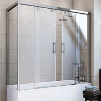 Шторка на ванну GuteWetter Slide Part GV-865 правая 200x80 см стекло бесцветное, профиль хром