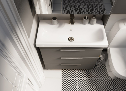 Мебель для ванной 1MarKa Gaula 80Н черная, 3 ящика фото 12