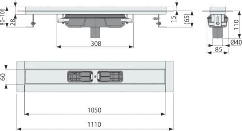 Душевой лоток AlcaPlast APZ1106-1050 без решетки фото 2