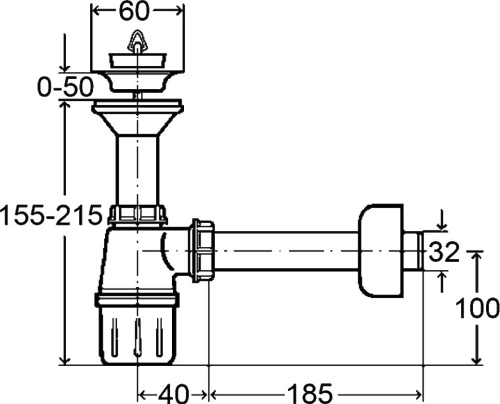 Сифон для раковины Viega 103927 с пробкой фото 4