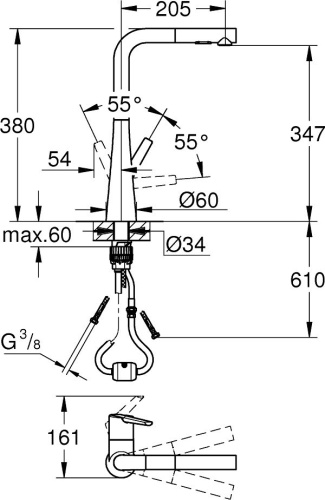 Смеситель Grohe Zedra 32553DC2 для кухонной мойки, суперсталь фото 6